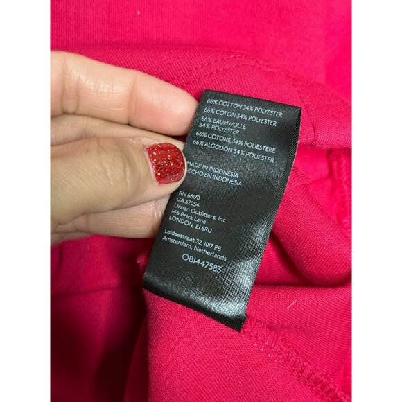 Anthropologie Maeve Women's Medium Crop Top Lower Back Lace Up LS Pink - Picture 9 of 9